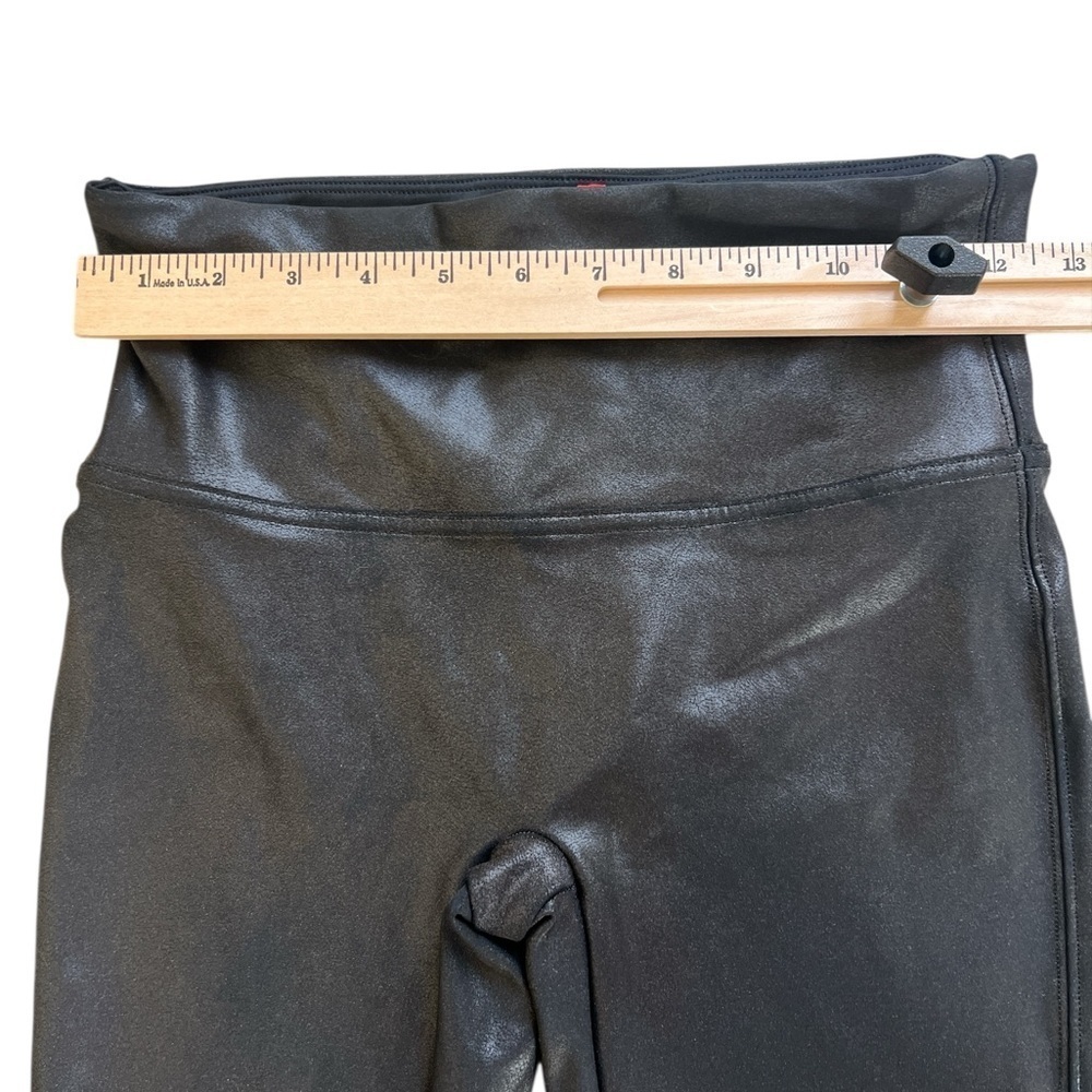 SPANX Black Faux Leather Leggings Women’s Size Medium Shapewear - Picture 4 of 6